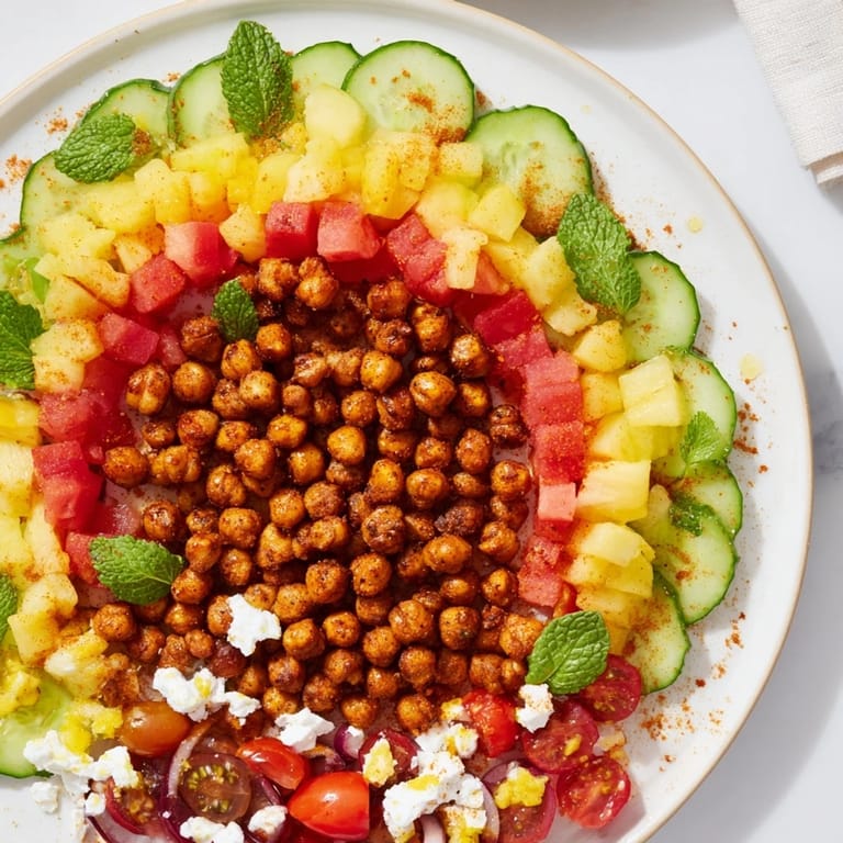 Visually appealing concentric rings of flavor dish, perfect for a party, with fresh and varied textures.