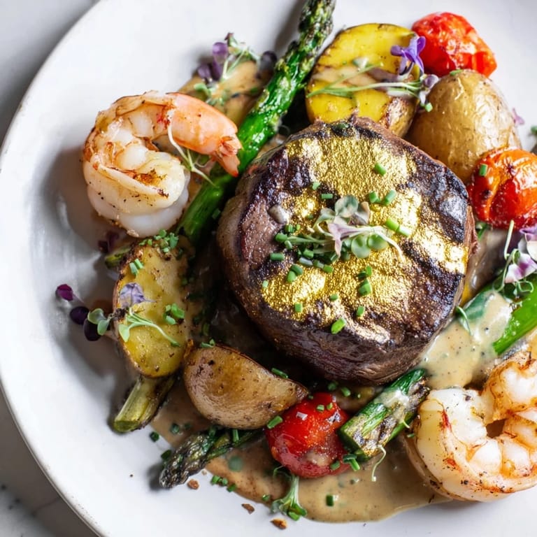 Delicious Golden Heart Luxury Platter showcases sumptuous seafood and meat, ideal for an elegant dinner party.