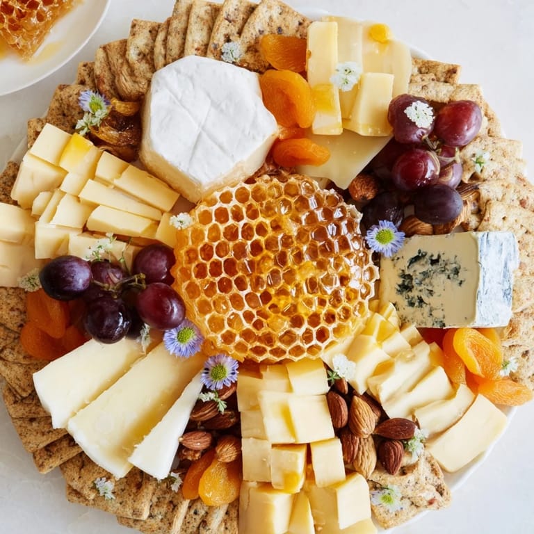 Get ready for a visually stunning "Gilded Hive" platter with honey drizzle and vibrant accompaniments.