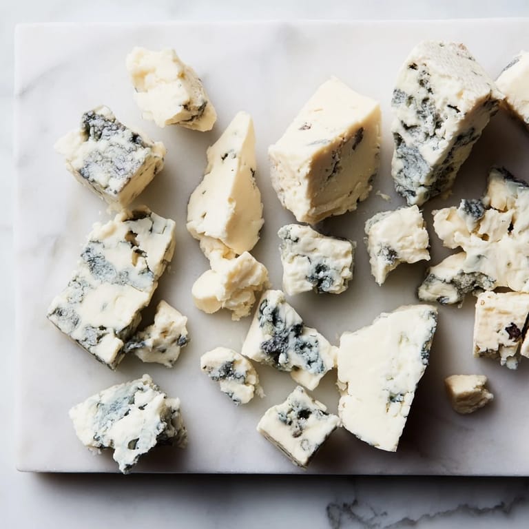 Enjoy The Marble Quarry, a cheese board with creamy white cheddar and flavorful blue cheese.