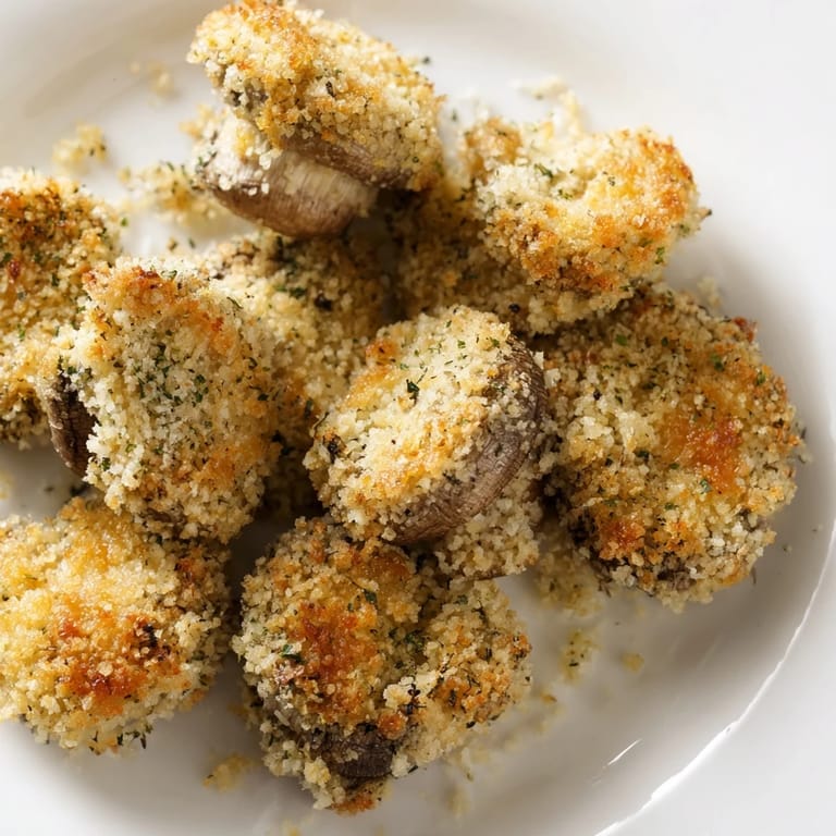 These flavorful Ranch-Seasoned Crispy Mushrooms look irresistibly crunchy and hot, a perfect vegetarian appetizer.