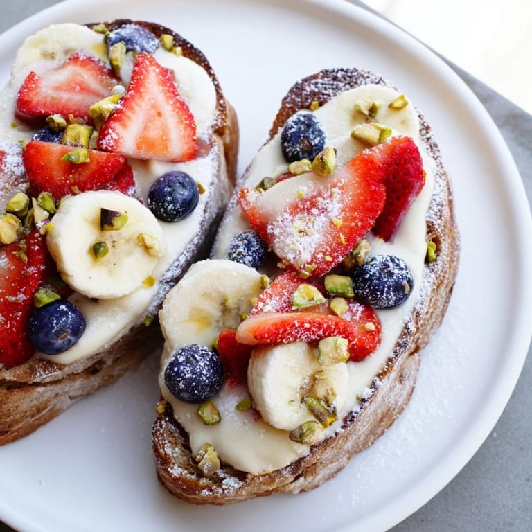 Baked to perfection, this Viral Yogurt Toast features a creamy yogurt filling and beautiful, ripe fruit.