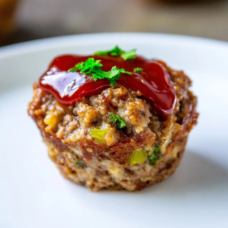 Close-up of savory baked mini meatloaf bites, expertly glazed and smelling delicious, ideal for meal planning.