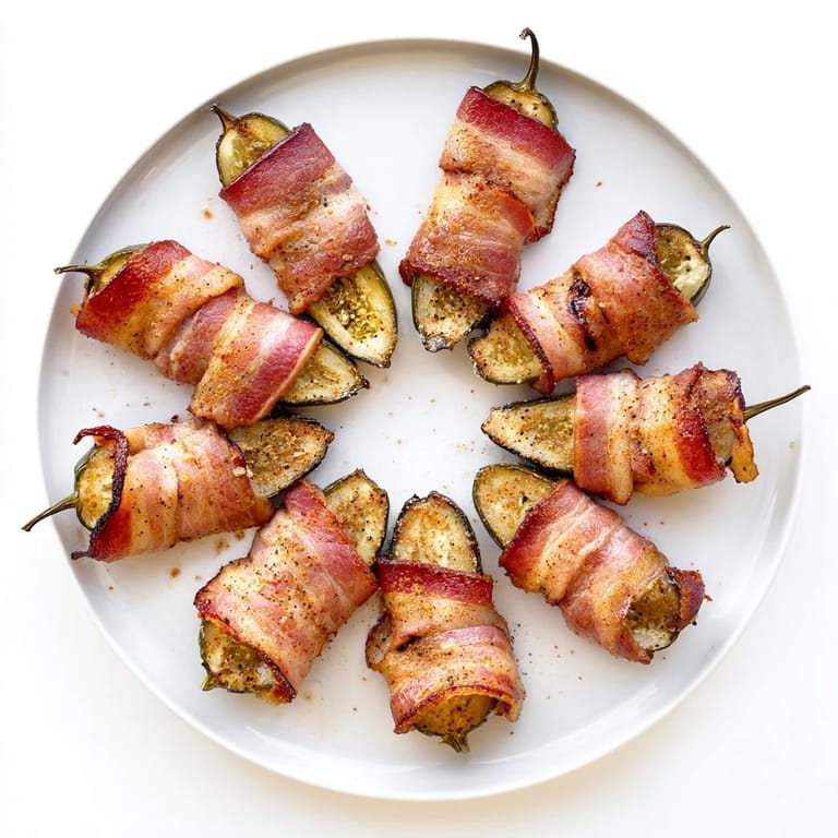Sizzling Bacon-Wrapped Pickles fresh from the oven, arranged neatly for game day snacking.