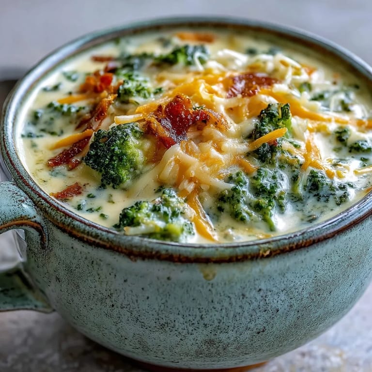 Steaming bowl of Broccoli Cheddar Soup, topped with fresh cheddar and paired with a spoon.