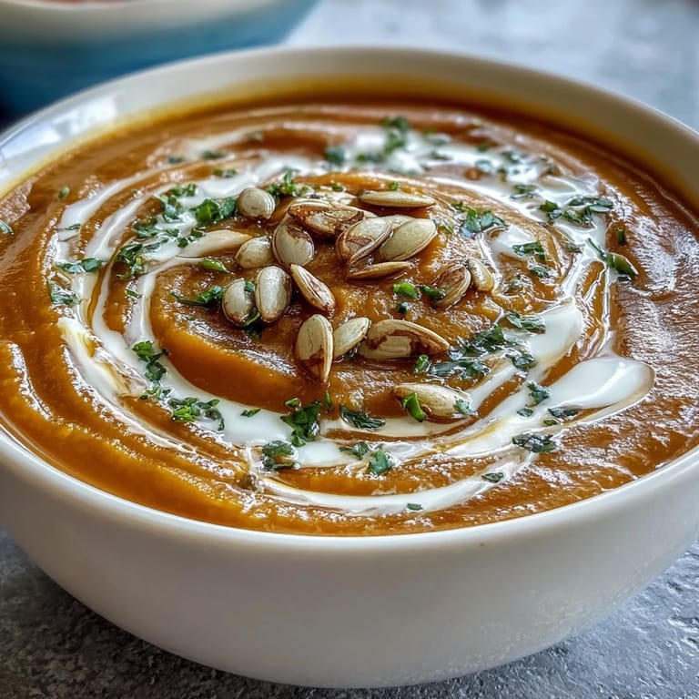 A warm bowl of Butternut Squash and Apple Soup features a smooth, velvety texture and a cinnamon spice aroma.