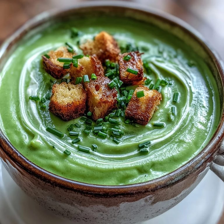 Cream of Broccoli Soup ladled into a rustic ceramic bowl, ready to enjoy hot.
