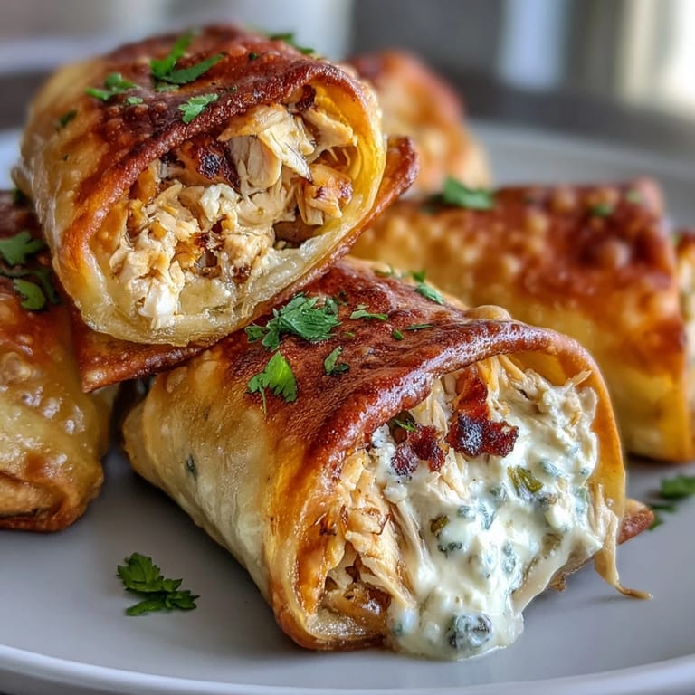 Crispy, baked mini chicken chimis featuring creamy jalapeño filling, perfect party appetizers.
