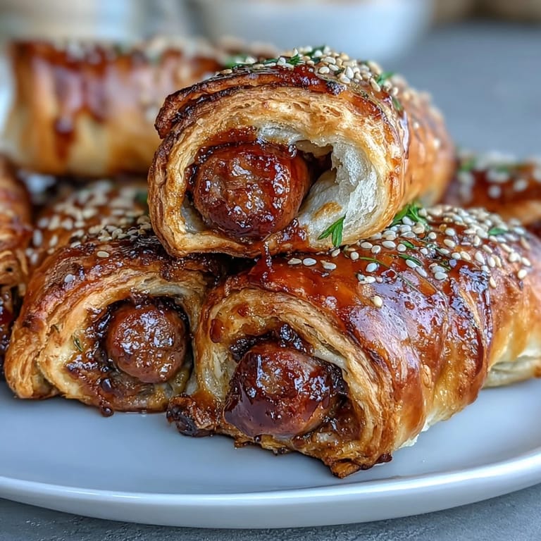 Sweet and savory pepper jelly hogs in a blanket ready to wow guests.