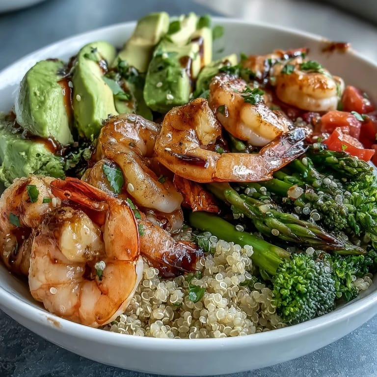 A drizzle of tangy balsamic dressing coats the Rainbow Vegetable Detox Bowl, ready to serve with fresh greens.