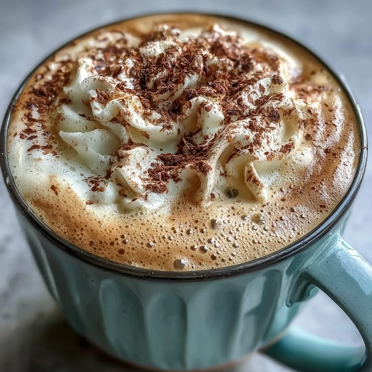 Creamy hot hojicha latte served in a mug, blending roasted green tea powder with sweet, frothy milk.