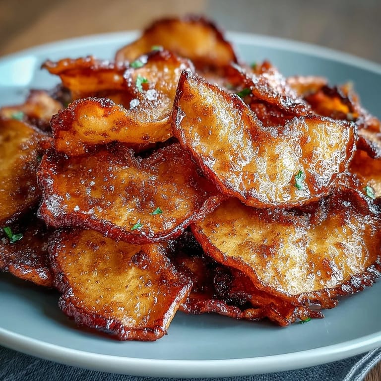 Thinly sliced apples air-fried to perfection, sprinkled with cinnamon sugar for a sweet, crunchy treat.