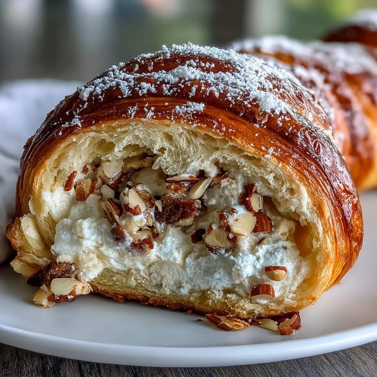 Soft, buttery sourdough rolls swirled with luscious almond frangipane, dusted with powdered sugar for a classic French touch.  