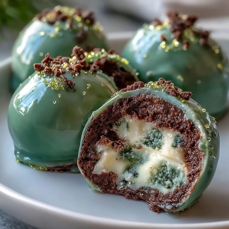 Creamy, no-bake Oreo truffle balls with a vibrant green shell, perfect for celebrating St. Patrick's Day with friends and family.