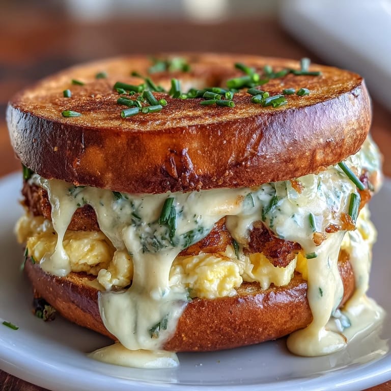 Hearty protein bagels stuffed with cheesy baked eggs and fresh spinach, perfect for satisfying meal prep breakfasts all week.