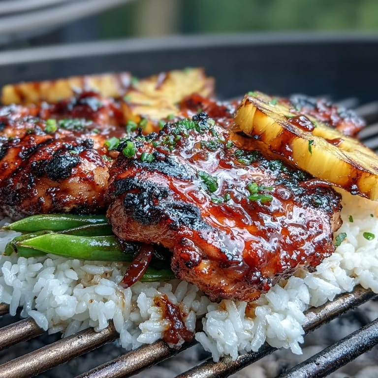 Easy grilled Pineapple Chicken and Rice Foil Packets with fresh vegetables and a savory-sweet sauce.