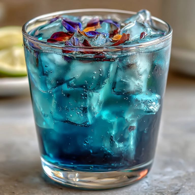 Color-changing butterfly pea flower lemonade with citrus creates a magical blue-to-purple gradient, perfect for summer parties.