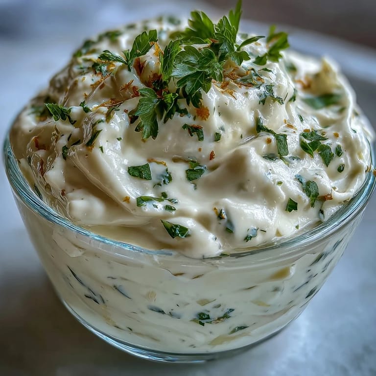 Smooth, homemade aioli bursting with garlic flavor, served alongside golden fries or grilled vegetables for a savory treat.