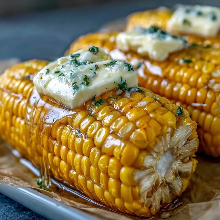 Perfect Microwave Corn on the Cob with golden butter melting over tender, steamed kernels for a quick, delicious side dish.