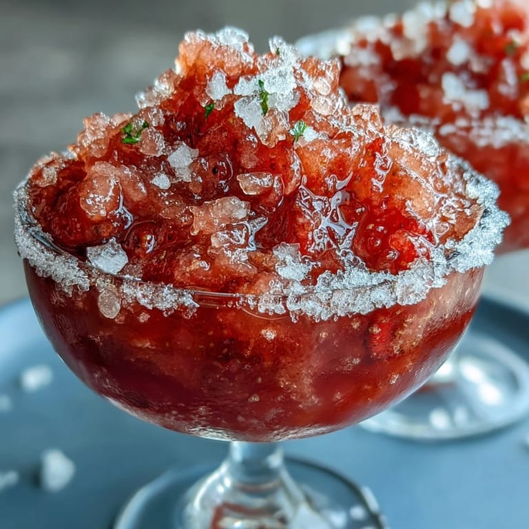 Enjoy this easy Frozen Strawberry Lemonade Slushie, perfect for summer sipping.