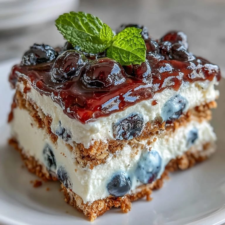 Savor this refreshing no-bake Lemon Blueberry Icebox Cake, perfect for a summer gathering.