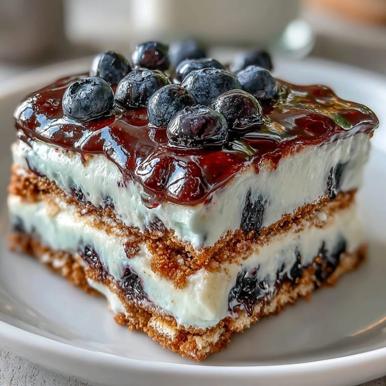 See this creamy Lemon Blueberry Icebox Cake, layered with tender graham crackers and fruit.