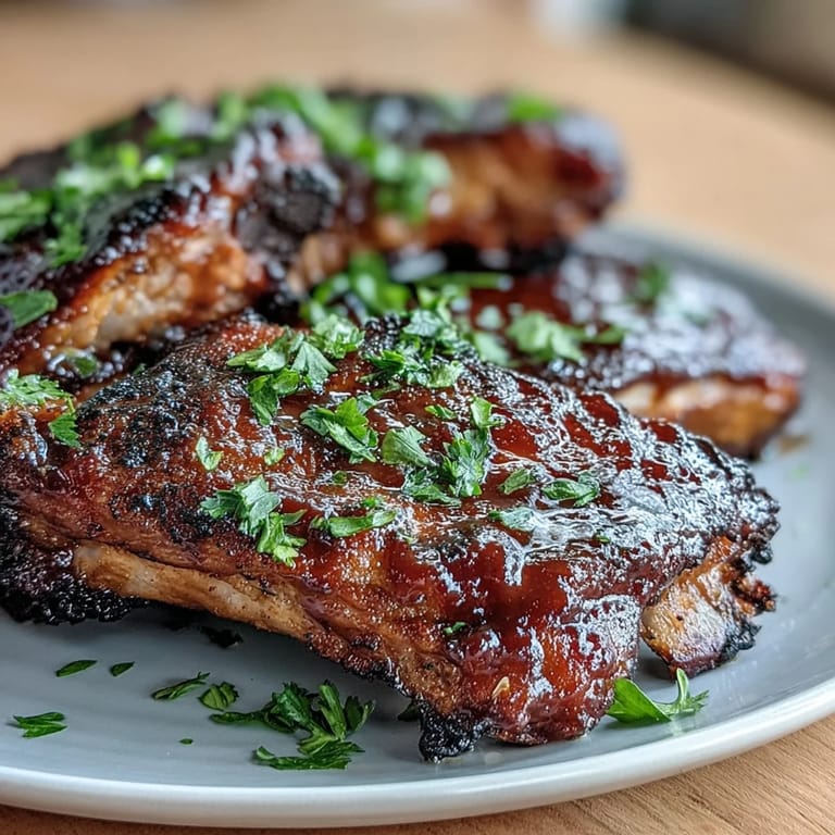 Father's Day BBQ Rib Board: tender ribs piled high with three delicious dipping sauces.