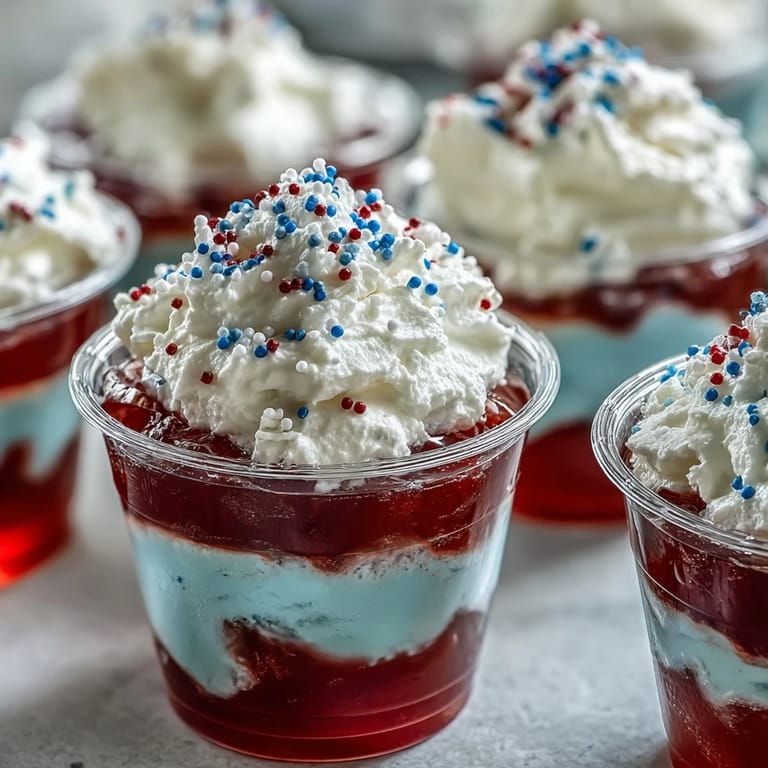 Sweet, festive 4th of July Firecracker Jello Shots ready for celebration.