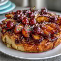 Golden Summer Stone Fruit Galette with Frangipane, featuring juicy peaches, plums, and cherries over rich almond cream, wrapped in a rustic, flaky pastry crust.